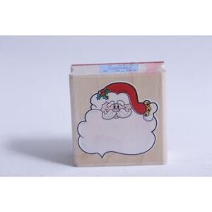 Santa Claus Face with Big Beard, Message Stamp, Winter, Christmas